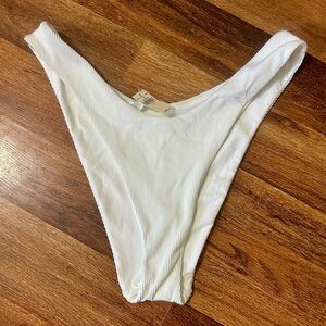 Aerie Ribbed Cheeky White Bikini Bottom